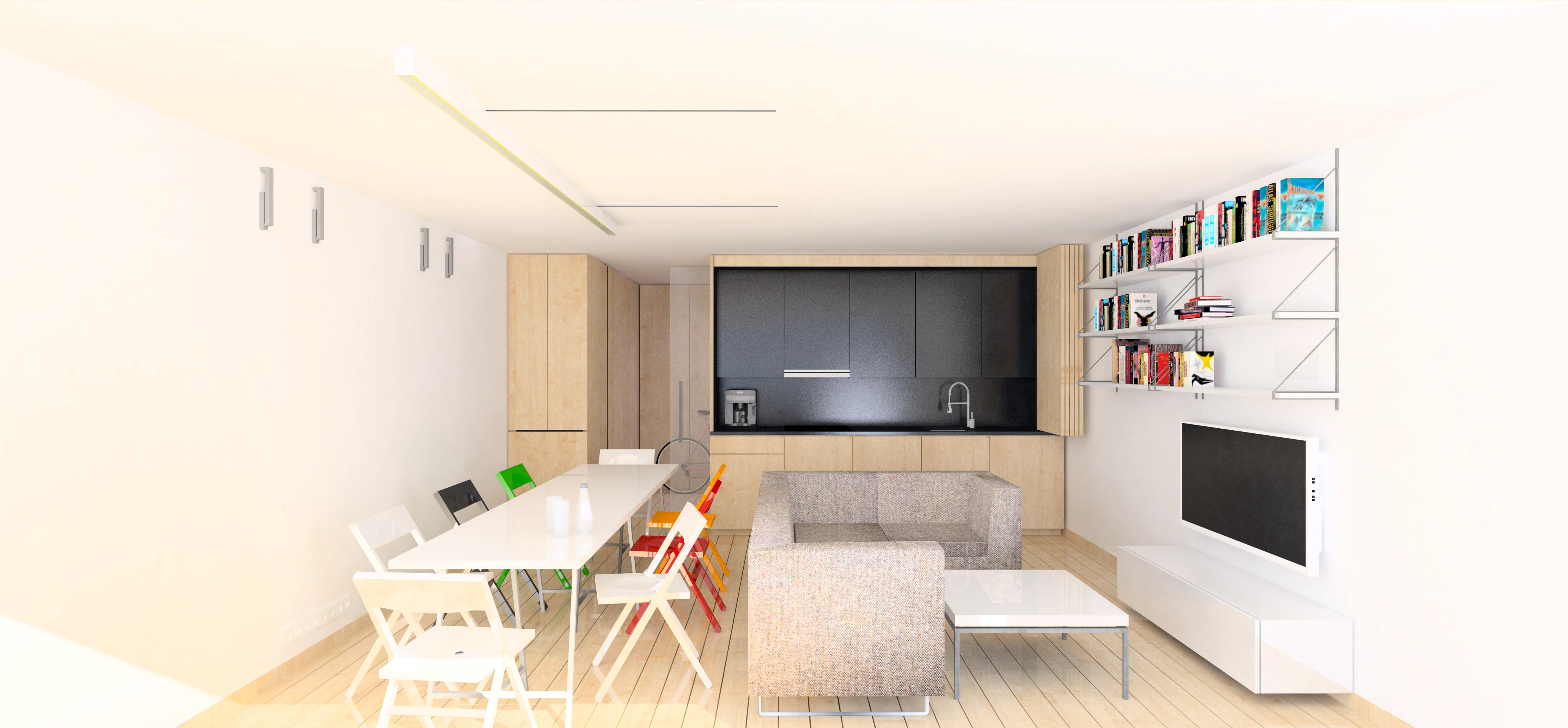 Projekt przebudowy typowej kawalerki z lat 60